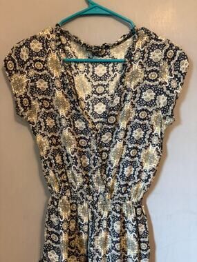 Culture Shop Womens Printed Romper Black Cream Tan